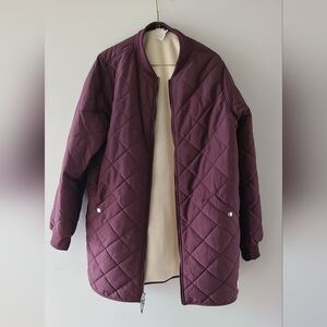 Quilted Women's Jacket in Burgundy
